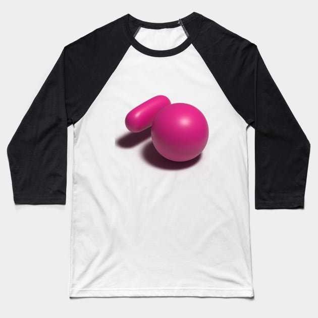 3d pink 10 Baseball T-Shirt by goingplaces